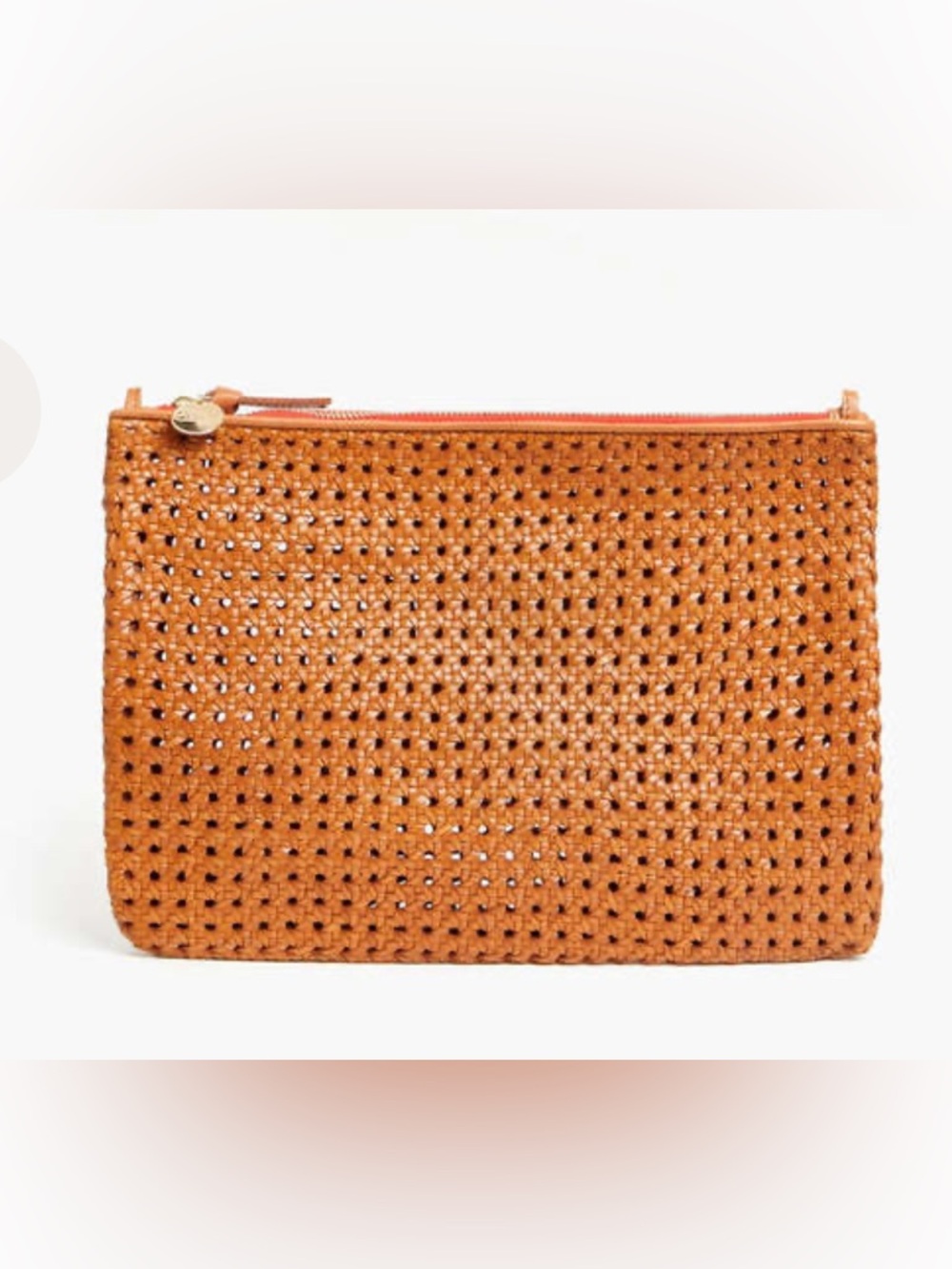 Clare V. Flat clutch with tabs - tan rattan